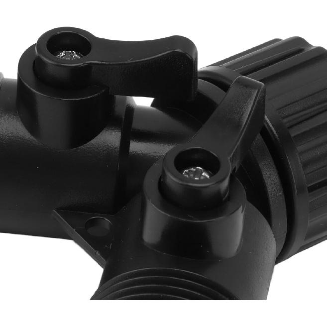 Tap Y Splitter 2 Way 2 Valves Hose Splitter Connector for Garden Hose Faucet EU Standard 4pcs (Black)