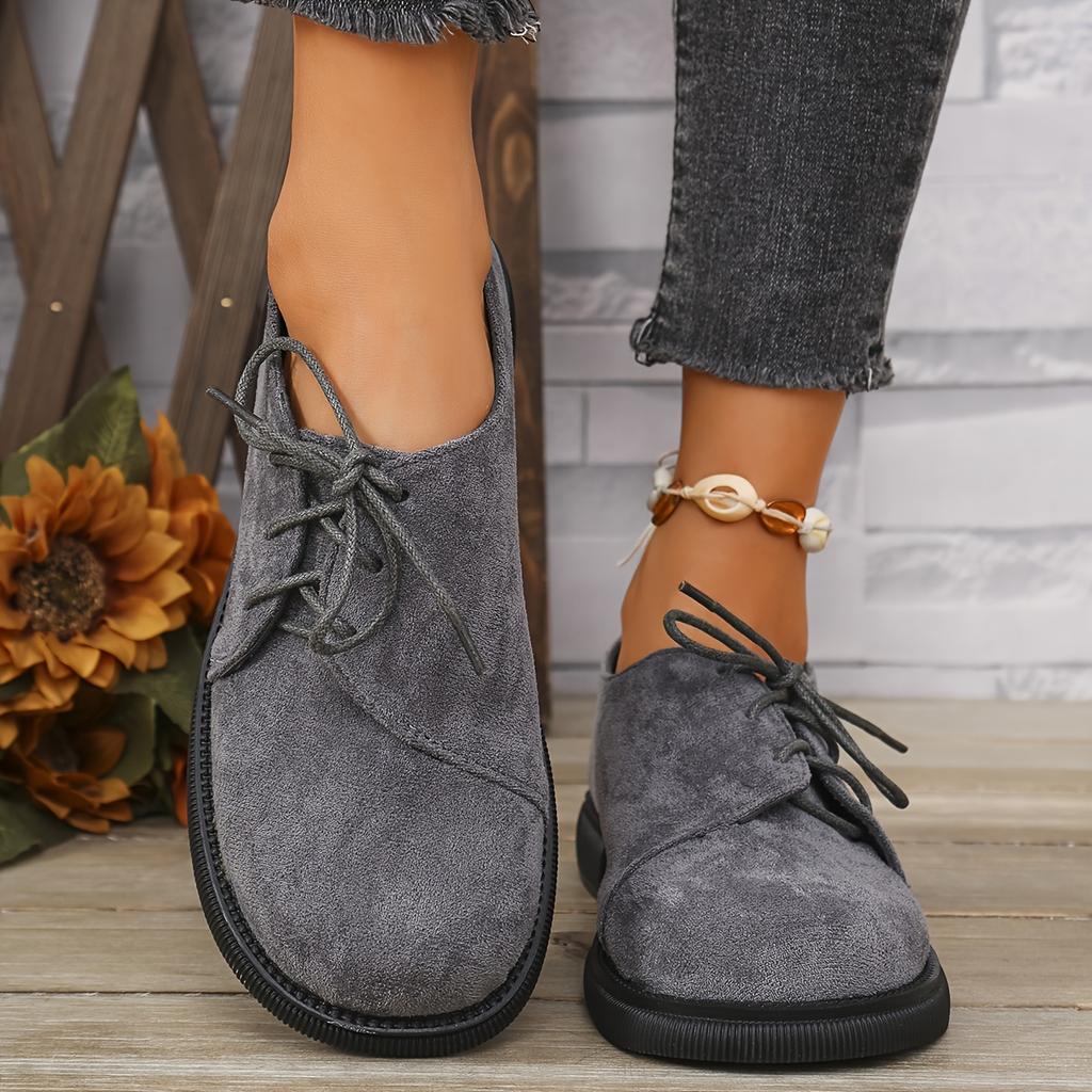 Chic Women's Cover-Style Flats - Comfortable Lace-Up Walking Shoes with Rubber Sole, All-Season Fashion