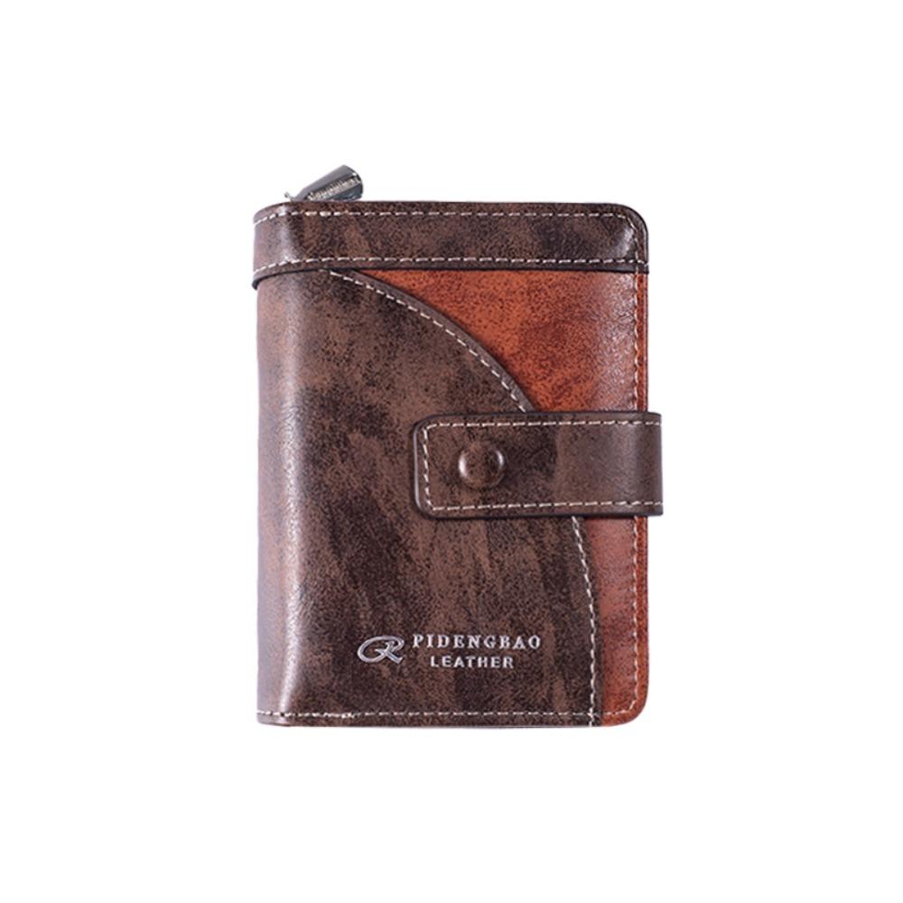 Card Brand Short PU Wallet Zipper ID Card Holder Simple Business Clutch Bag Unisex