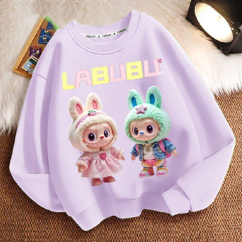 Children's Cute Hoodies for Spring, Autumn and Winter, Fashionable Round-neck Thickened Long-sleeved Loose Hoodies for Boys and Girls