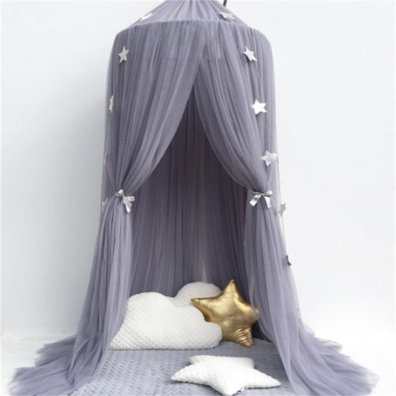 Rainbow Bed Canopy Lace Net Unique Pendant Play Tent Bedding for Kids Playing Reading with Children Round Dome Netting Curtains Baby Boys Girls Games
