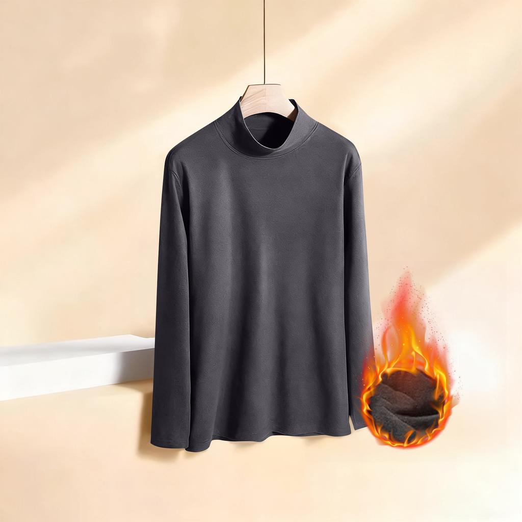 Damen Winter Deutsches Samt Langarm-T-Shirt Warmes Unterteil