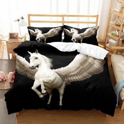 Running Unicorn Horse Bedding Set 3D Print Polyester Duvet Cover Single Twin Queen King Size for Home Decoration Birthday Gift