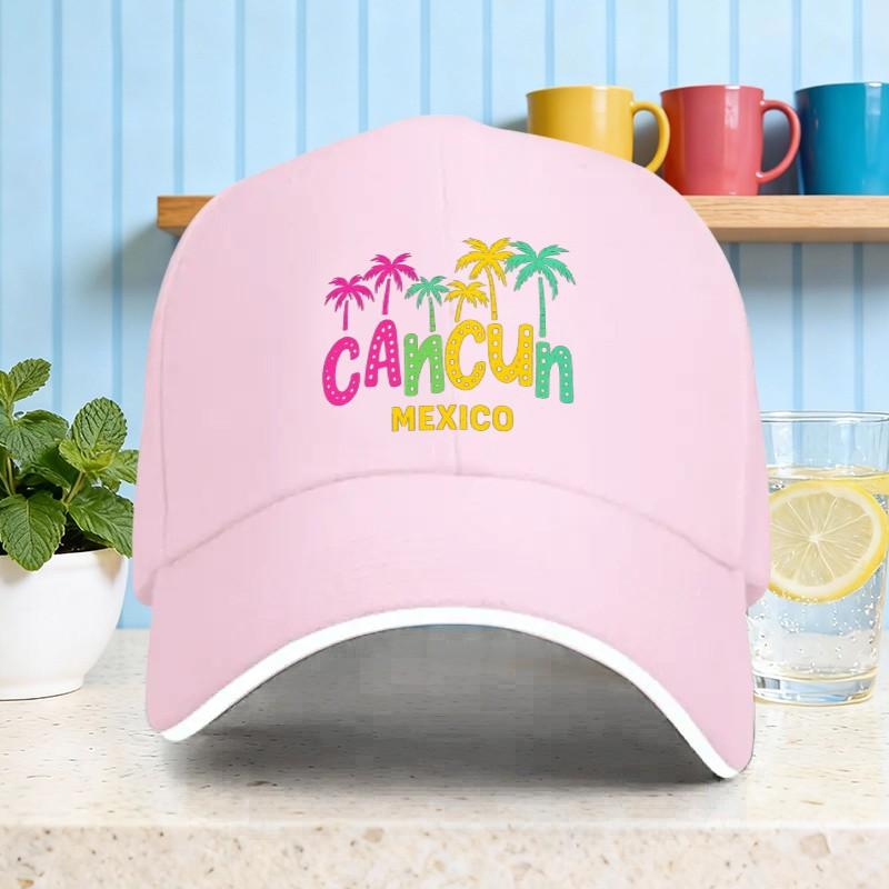 Cancun Mexico Palm Trees Baseball Cap Cotton Casual Outdoor Travel Adjustable Cap for Unisex
