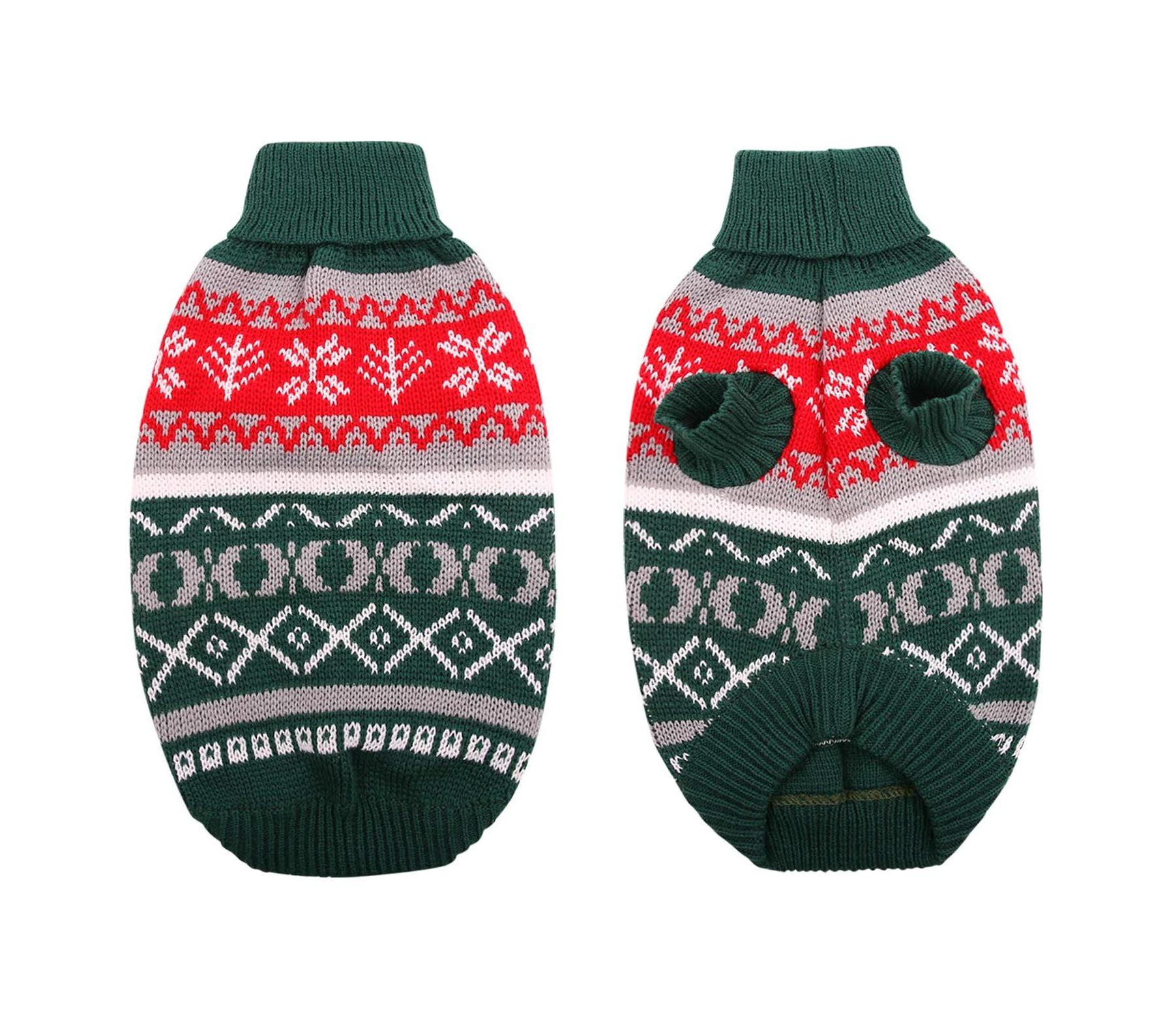 

Japanese-Russian Style Dog Christmas Sweater - Hot Selling Winter Pet Clothing XS зелёный