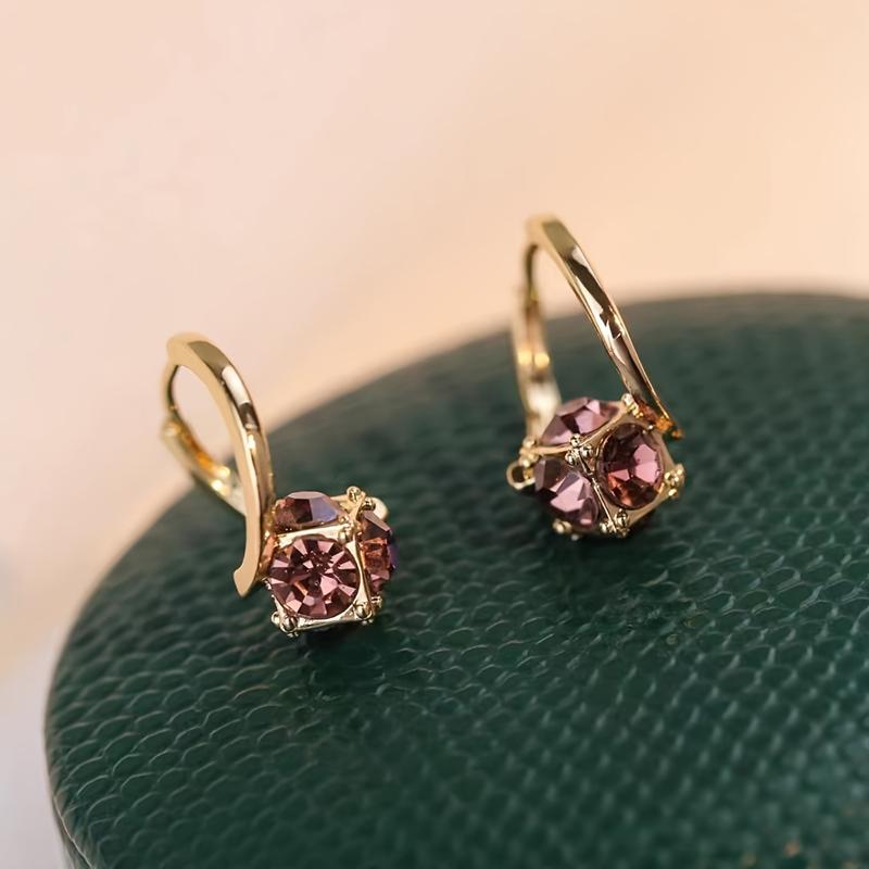 1 Pair Drainage Earrings for Women Simple Zircon Hoop Earrings Fashion Jewelry Gifts