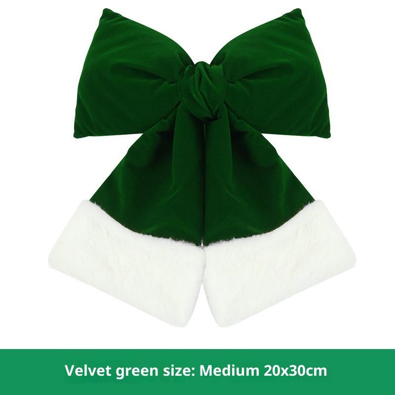 Christmas Solid Color Plush Bow Pendant Creative Festival Home Background Decoration Ornaments Party Atmosphere Supplies