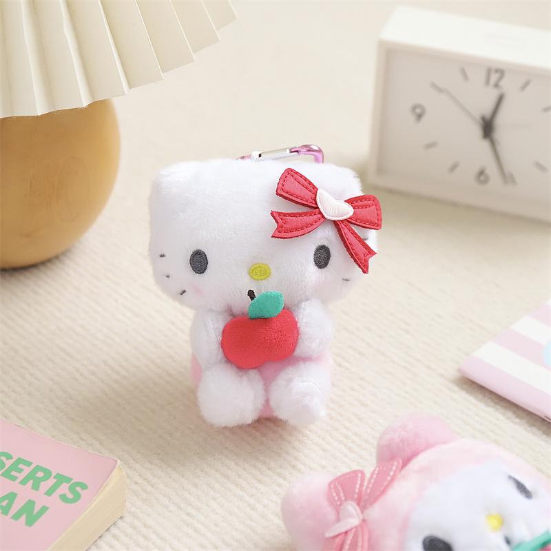 Hello Kitty Kuromi Melody Cinnamoroll Stuffed Toys Pendant Cute Plush Toys Keyring Anime Keychain Birthday Christmas Gift