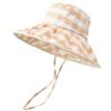 Checkered Wide Brim Bucket Hat for Women, UV Protection Sun Hat with Adjustable Chin Strap, Foldable Outdoor Beach Gardening Cap