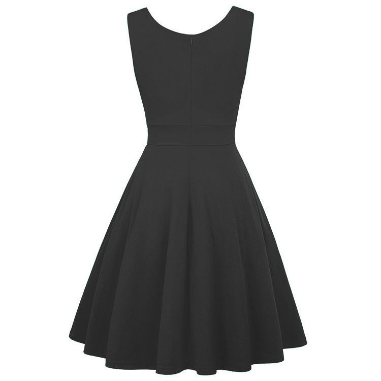Women's Dresses Vintage Elegant Sleeveless V Neck Party Cocktail Swing Dress