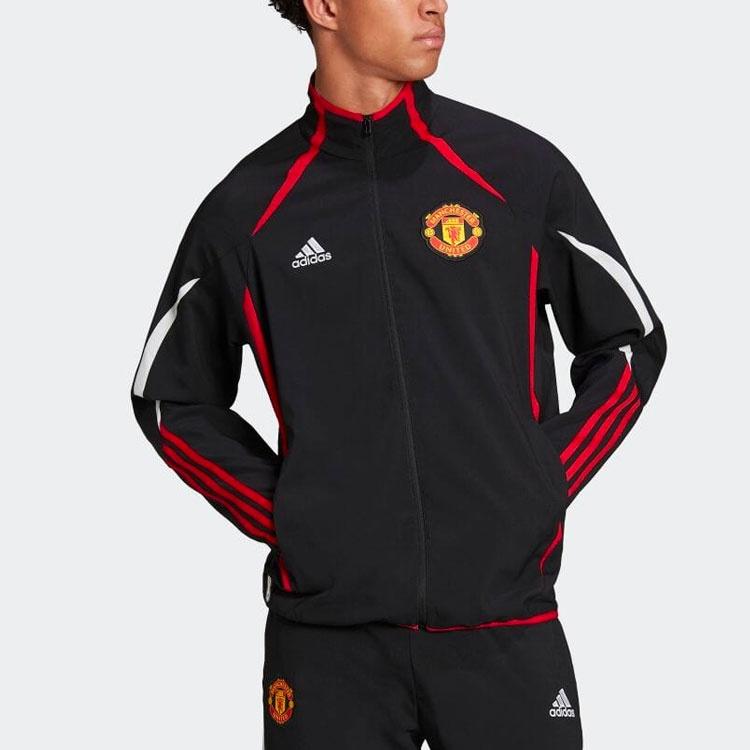 adidas Logo Stand Collar Stripe Long Sleeves Jacket Black Men's H64069