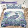 Peacock Pattern Bedding Uilt Set Uilt Cover Pillowcase Home Decoration Birthday Gift (1 * Duvet Cover + 2 * Pillowcase  Without Core)121