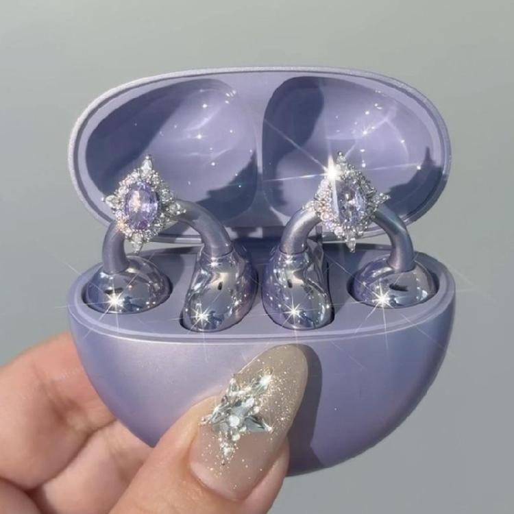 Schimmernde Abnehmbare Ohrclip-Dekorationen Für Offene Kopfhörer Drehbar Imitation Strasssteine Schmuck DIY Upgrade-Kit