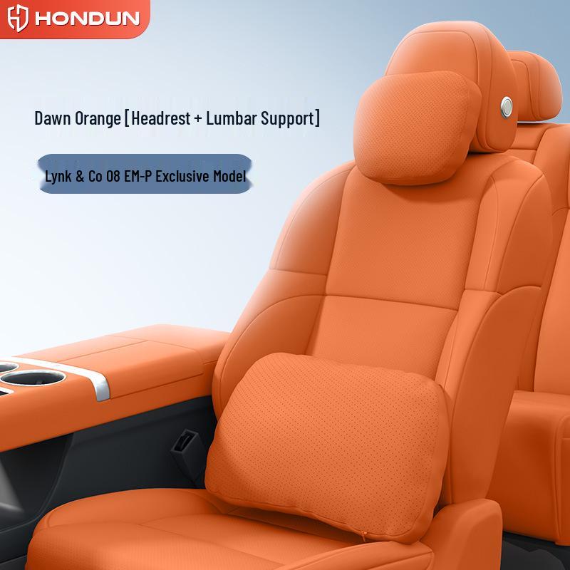 Complete Car Interior Modification Kit for Lynk & Co 08 EM-P: Headrest, Lumbar Support, Neck Pillow, and Waist Protection.