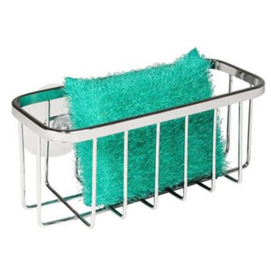 1 Set Sponge Rack Powerful Suction Cup Lightweight Kitchen Sink Sponge Brush Drainable Rack for Home Kitchen