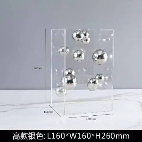 European-style Square Acrylic Cover Ball Ornaments Living Room Porch TV Cabinet Model Room Home High-end Decorations Modern
