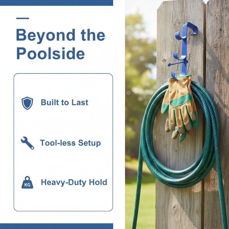 Pool Leaf Skimmer Net Holder Adjustable Telescopic Pole Hanger Above Ground Pool Hot Tub Cleaning Accessories