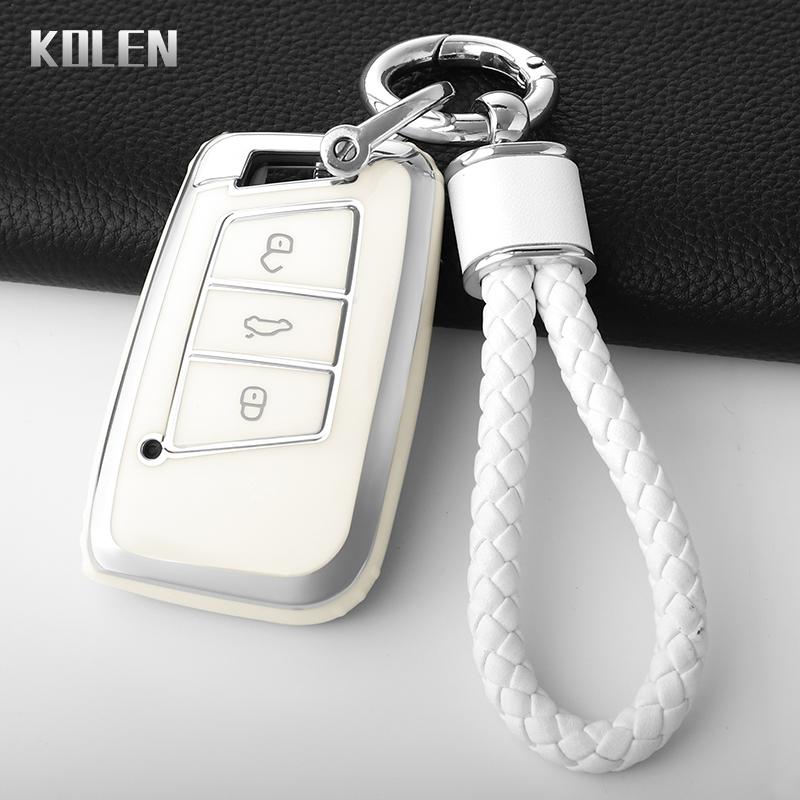 Tpu Car Key Case Cover Shell Fob For Vw Volkseagen Passat B8 Magotan For Skoda Superb A7 Kodiaq Seat Key Protector Accessories
