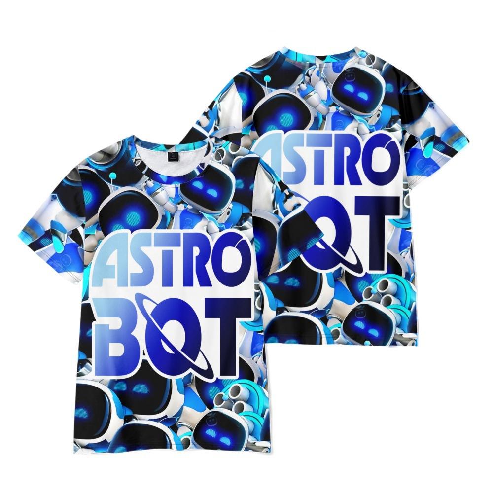 7 Colors Astro Bot Women Men's T-shirts Anime Printed O-Neck Oversized Short Sleeves Fashion Mens Clothing Streetwear