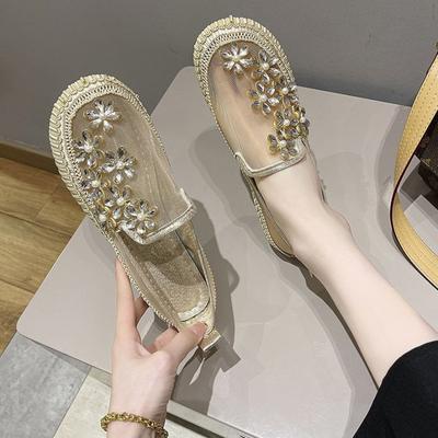 Y2k Fashion Summer Slip On Women's Mesh Breathable Shoes 2025 New In Light Casual Offer Flat Flowers Rhinestone Ladies Footwear
