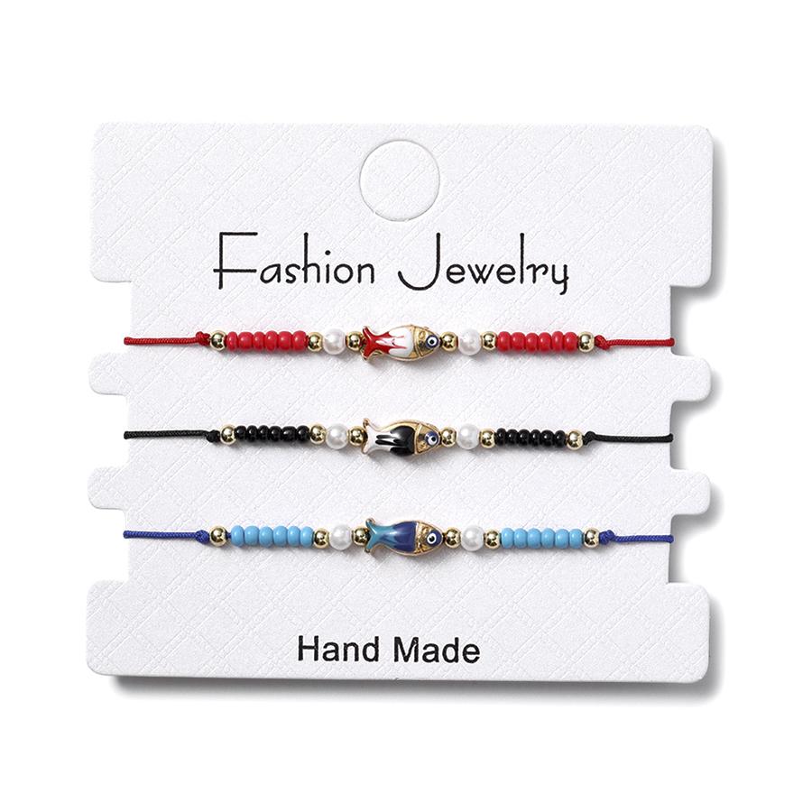 New Fashion 3Pcs Stackable Seed Beads Bracelet Set Lightweight Comfortable Beach Casual Vacation Accessories For Women Girl Wear