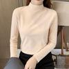 Half High Collar Long Sleeves Slim Fit Bottoming Blouse Autumn Winter Thickened Double-Sided Fleece Pure Color Thermal Top Daily Clothing
