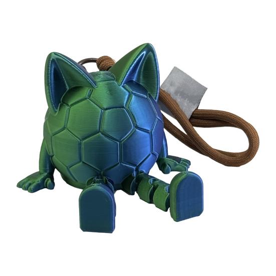 

Soccer Ball Figurine with Articulated Legs And Ears 3D Printed Sports Ball Desk Toy with Lanyard Collectible Gift for Game Day Sports Fans
