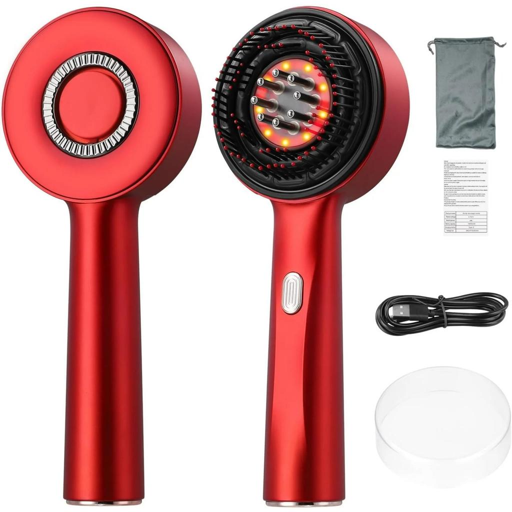 Scalp Massaging Brush,3 in 1 Electric Hair Massager with IPX7 Waterproof,Cordless Red Light Hair Massager,Scalp Massage Comb,Hair Oil Applicator