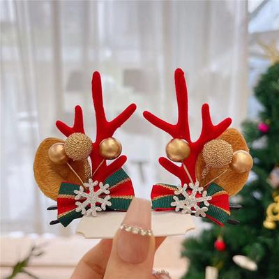 Christmas Antler Hair Clips Cute Exquisite Plush Reindeer Hair Barrettes for Christmas Parties