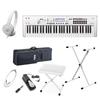61-Key White Synthesizer with 8-Piece Accessory Set