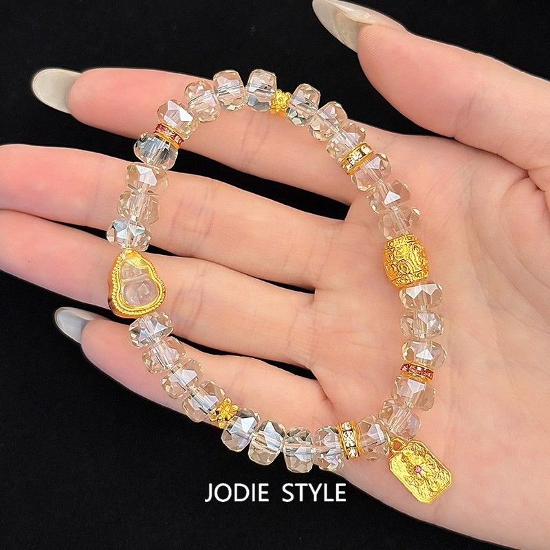 

Новый китайский стиль цитриновый браслет из бусин женский DIY самодельный золотой тыква плетеный шнур ремешок легкая роскошь этнический изысканный браслет Type A