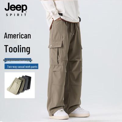 JEEP SPIRIT Men's Autumn Casual Straight-Leg Cargo Pants