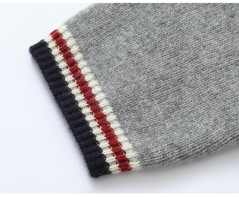 Women's Autumn Color Block Cashmere Cardigan Sweater