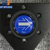 Blue Yellow Stitching Italy Style V1 Steering Wheel Real Leather 14inch 350mm Flat Italy Back Engraving Racing Street Sport