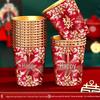 Disposable Gold Foil Wedding Paper Cups with Double Happiness Character - Red Thickened Banquet Cups