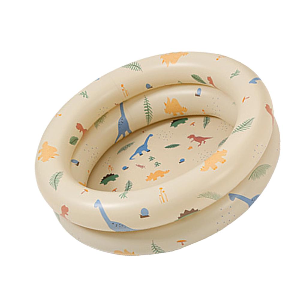 Inflatable Pool Baby Retro Blow Up Swimming Pool Family Cute Style Thickened Water Pool Beige