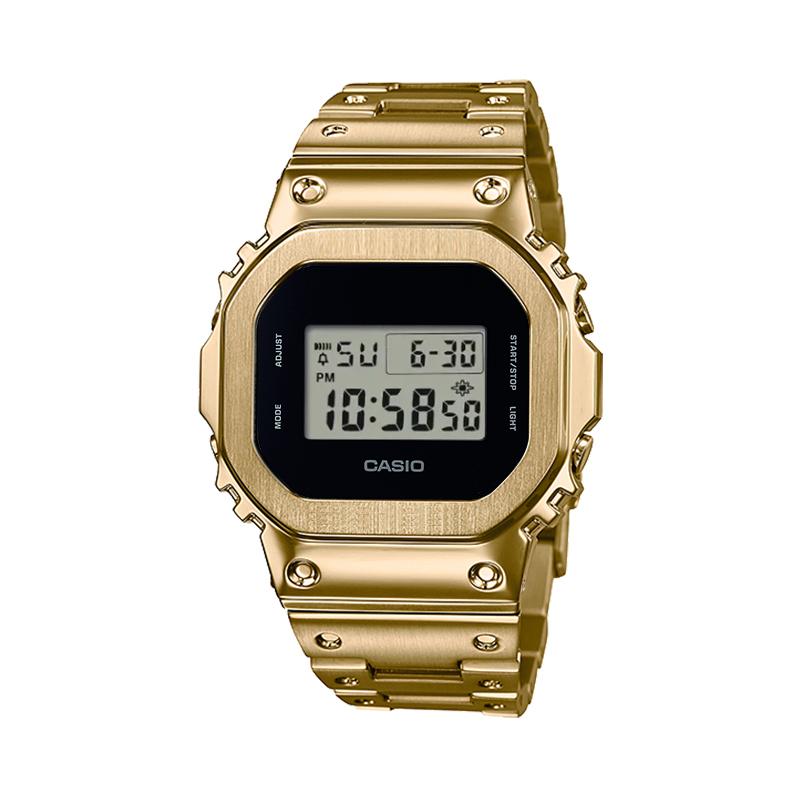CASIO Customized watch modified series metal positive display electronic movement Steel Strap same style for men and wo DW-5600UBB-JinSe