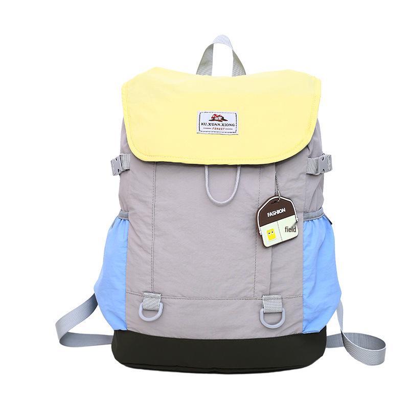 Unisex Stylish Colorblock Backpack: Lightweight, Trendy, and Versatile Student Bookbag