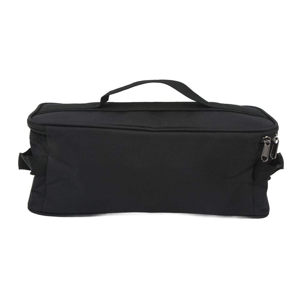 Camping Bag Large Capacity Double Zipper Tableware Storage Bag with Handle for Outdoor Black