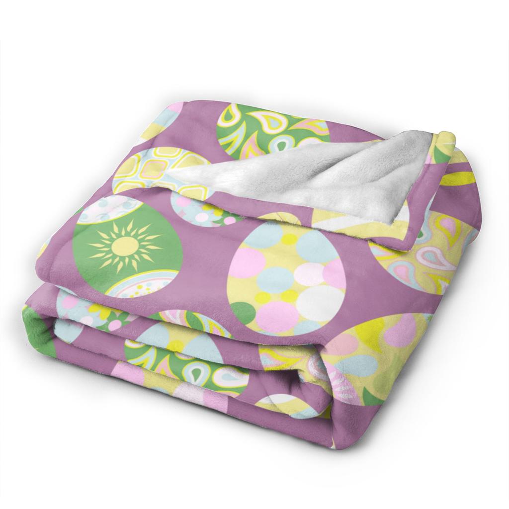 Colorful Easter Egg Pattern Blanket Quality Warm Soft  Throw Blanket Spring Girls Boys Home Decor Comfortable Bedspread