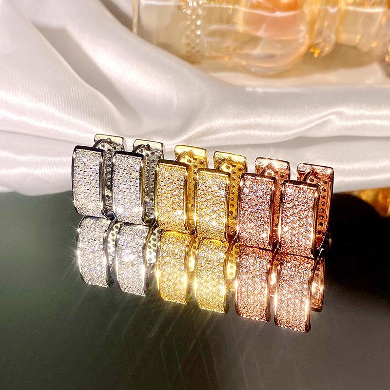 Cao Shi Luxury Bridal Hollow Ear Clip Earrings – New Fashion Design