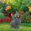 Resin Kitten Statue with Butterfly Ornament Garden Landscape Kitten Statue Handicraft Home Decor for Courtyard Lawn