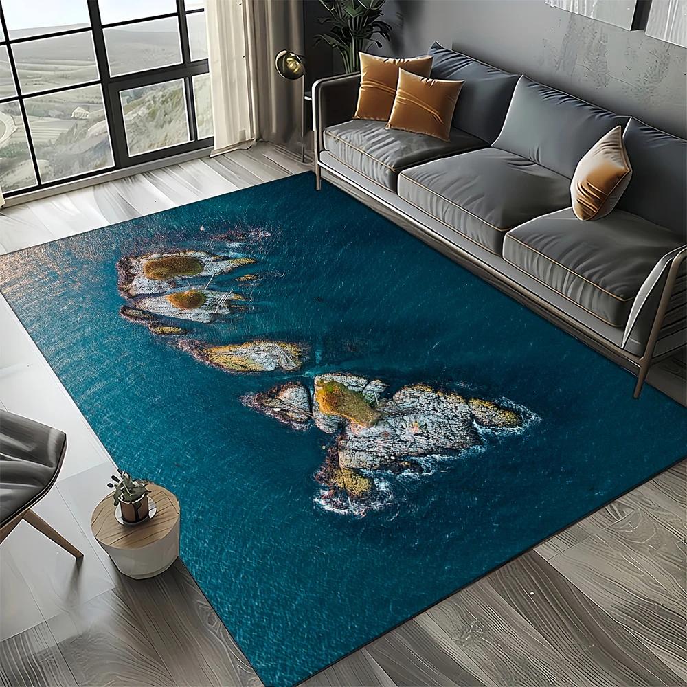 27 Style New Sea Water Beach Reef Nature Scenery Carpet Rug for Living Room Bedroom Home Sofa Decoration,Kids Non-slip Floor Mat