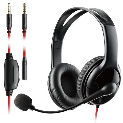 Elecom Gaming Headset Wired PS4 Switch 4 Pole Volume Adjustment Mute Flexible Arm Binaural Extension Cable Black [PS5 Compatible] 3.5mm 1.5m 1.0m