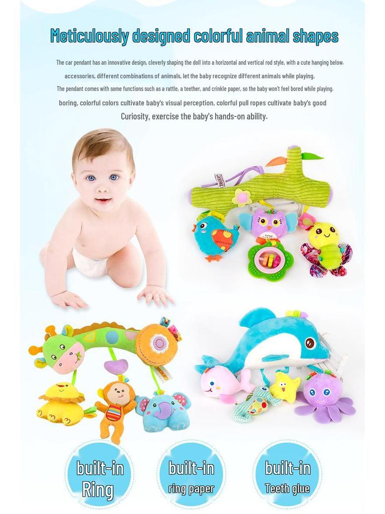 Happy Monkey Teether & Rattle Plush Crib Toy