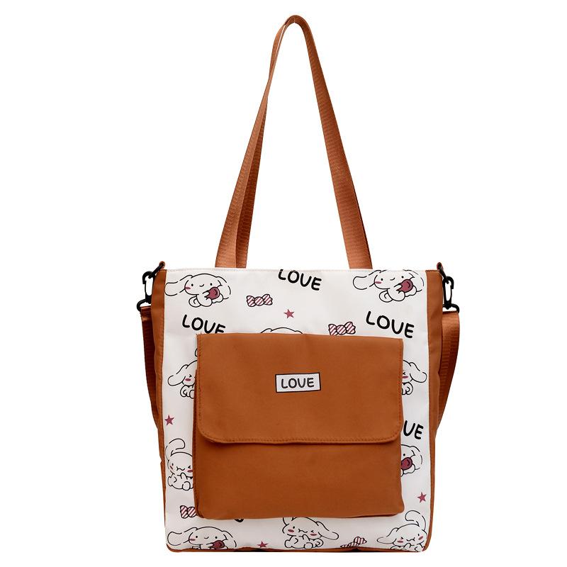 2025 New Harajuku Cute Campus Student Shoulder Messenger Bag Large Capacity Nylon Handbag Female