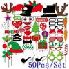 50PCS/Set DIY Funny Christmas Birthday Party Mustache Lip On A Stick Card Mask Photo Booth Props