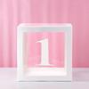Clear Balloon Box with 26 White Letters for Birthday Party and Baby's First Birthday Decoration