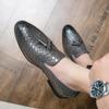 Fashion Woven Pattern Men Loafers Shoes Luxury Brand Casual Men Shoes Fashion Slip-on Shoes New Tassel Leather Shoes Designer Mens Shoes