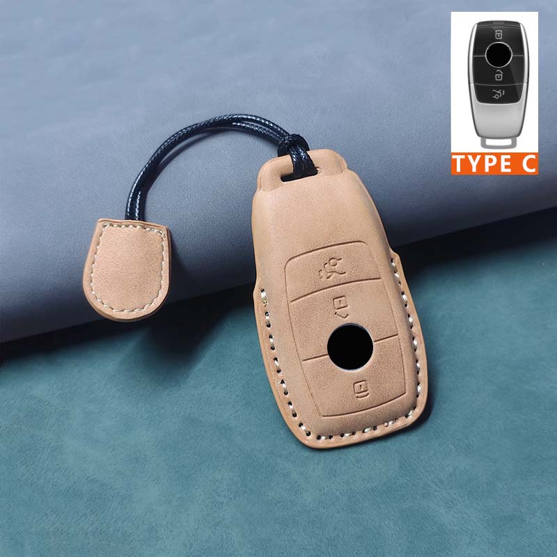 Car Remote Key Case Cover for Mercedes Benz A C E S G Class GLC CLE CLA GLB GLS W177 W205 W213 W222 X167 AMG Leather Accessories